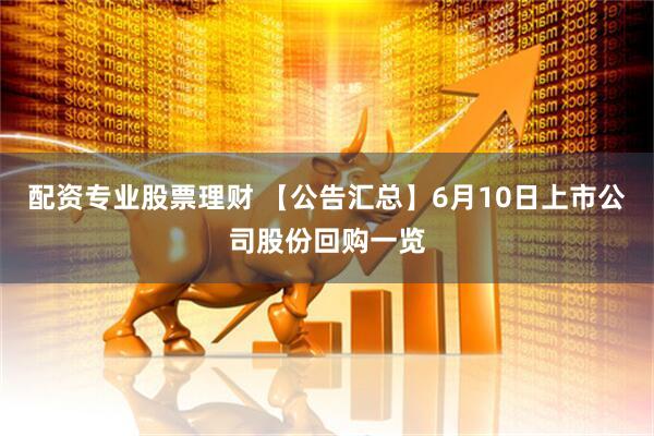 配资专业股票理财 【公告汇总】6月10日上市公司股份回购一览